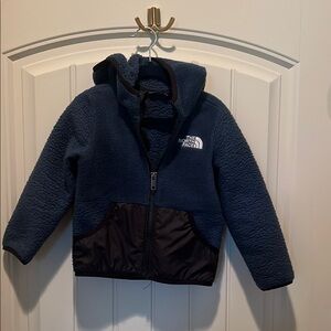 The North Face Navy and Black Hooded Fleece Jacket